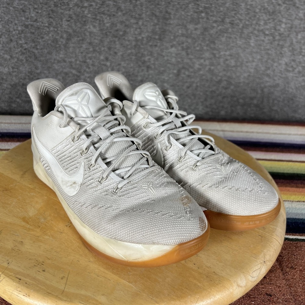 Nike Kobe A.D. Shoes Youth Size 7Y Gray White Gum Basketball 2016 Mesh Low Top